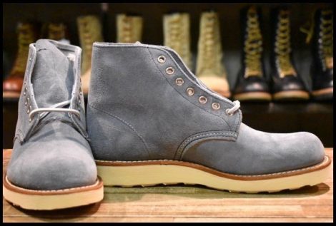 【7D 箱付 未使用 11年】レッドウィング 8144 スエード アイリッシュセッター スレートブルー 水色 プレーントゥ ブーツ redwing HOPESMORE