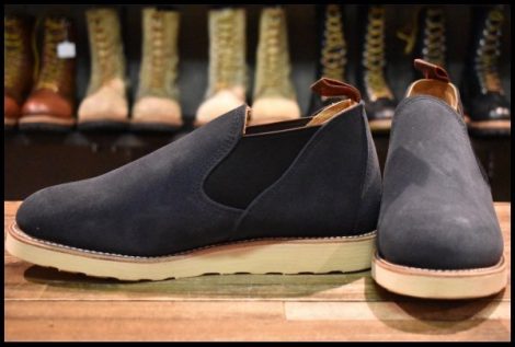 【8.5E 未使用 BEAMS別注 17年】レッドウィング 8129 ネイビースエード サイドゴア ラフアウト 短靴 ブーツ redwing HOPESMORE