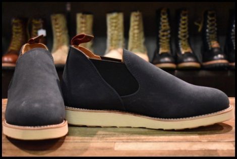 【8.5E 未使用 BEAMS別注 17年】レッドウィング 8129 ネイビースエード サイドゴア ラフアウト 短靴 ブーツ redwing HOPESMORE