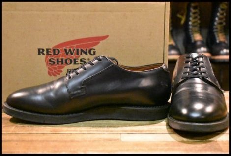 【9.5D 箱付 美品 12年】レッドウィング 101 ポストマン シューズ 黒 ブラック シャパラル 短靴 編み上げ ブーツ redwing HOPESMORE