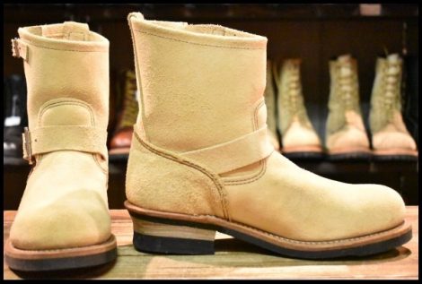 【8.5D 美品 14年】レッドウィング 2965 ショート スエードエンジニア ホーソーンアビレーン ラフアウト 茶 ブーツ redwing HOPESMORE