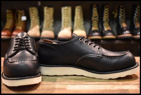 【7.5D 美品 24年】レッドウィング 8090 オックスフォード 黒 ブラックプレーリー モックトゥ ローカット ブーツ redwing HOPESMORE