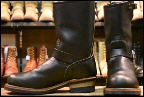 【8D 美品 PT91刺繍 98年】レッドウィング 2268 エンジニア 黒 ブラッククローム スチールトゥ ブーツ redwing HOPESMORE