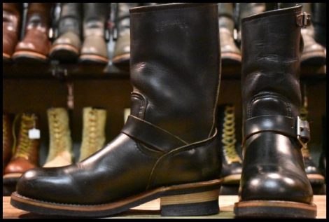 【7D 良品 PT91プリント 93年7月刻印】レッドウィング 2268 エンジニア 黒 ブラッククローム スチールトゥ ブーツ redwing HOPESMORE