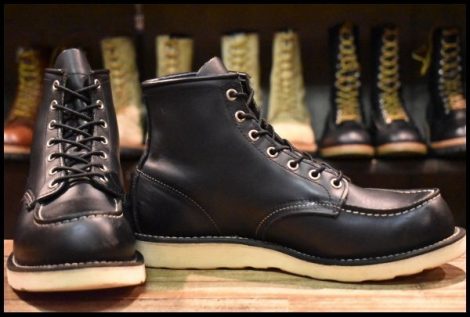 【8E 良品 10年】レッドウィング 8179 アイリッシュセッター 黒 ブラッククローム モックトゥ 編み上げ ブーツ redwing HOPESMORE