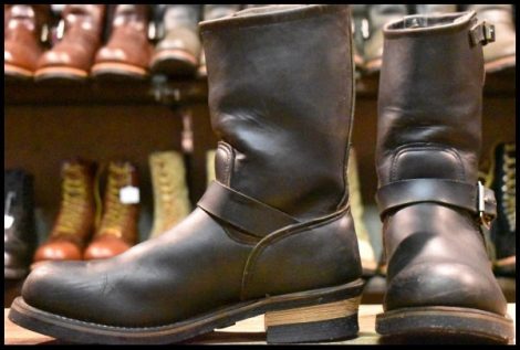 【9D 良品 PT91刺繍 98年】レッドウィング 2268 エンジニア 黒 ブラッククローム スチールトゥ プルオン ブーツ redwing HOPESMORE