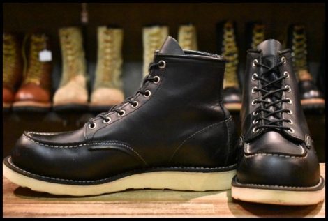 【8E 良品 10年】レッドウィング 8179 アイリッシュセッター 黒 ブラッククローム モックトゥ 編み上げ ブーツ redwing HOPESMORE