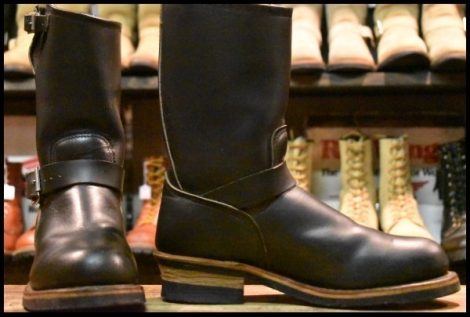 【8D 美品 PT91刺繍 98年】レッドウィング 2268 エンジニア 黒 ブラッククローム スチールトゥ ブーツ redwing HOPESMORE