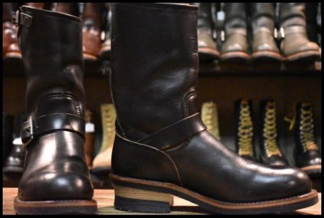 【7D 良品 PT91プリント 93年7月刻印】レッドウィング 2268 エンジニア 黒 ブラッククローム スチールトゥ ブーツ redwing HOPESMORE