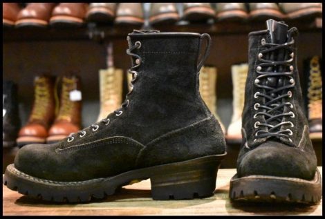 【8D 良品】WHITE’S ホワイツ スモークジャンパーLTT ブラックラフアウト 黒 ビブラム100シングル 8インチハイト ブーツ HOPESMORE