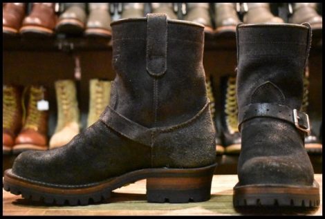 【UK7 良品】VIBERG ヴァイバー 87ショートシフト エンジニア ブラック ビブラム100 黒 ヴィバーグ プルオン ウエスコ ブーツ HOPESMORE