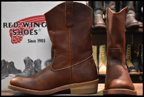 【10E 箱付 未使用 08年】レッドウィング 8159 ペコス 茶 ブラウン アンバー ハーネス プルオン ブーツ redwing pecos HOPESMORE