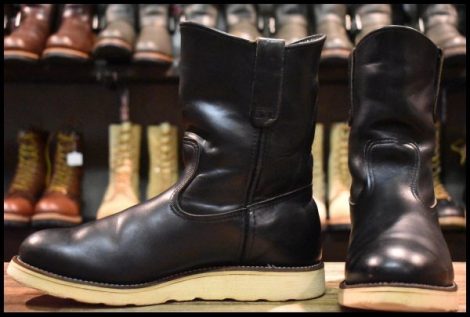【8E 良品 羽タグ 97年】レッドウィング 8169 ペコス 黒 ブラッククローム プルオン クッションソール ブーツ redwing pecos HOPESMORE