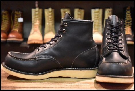 【8.5E 良品 羽タグ 03年】レッドウィング 8130 アイリッシュセッター 黒 ブラッククローム モックトゥ ブーツ 8179 redwing HOPESMORE