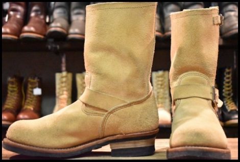 【8.5D 良品 13年】レッドウィング 8268 スエード エンジニア ホーソーンアビレーンラフアウト ベージュ ブーツ redwing HOPESMORE