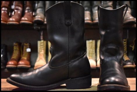 【9.5E 良品 06年】レッドウィング 8155 ペコス 黒 ブラッククローム プルオン ブーツ redwing pecos HOPESMORE
