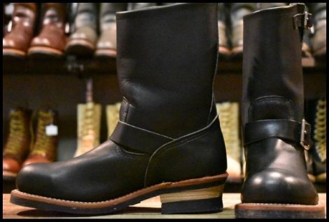 【8D 美品 13年】レッドウィング 9085 エンジニア 黒 ブラック ハーネス スチールトゥ プルオン 2268 ブーツ redwing HOPESMORE