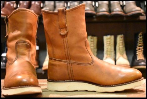 【8D 良品 緑犬タグ 犬刻印 97年】レッドウィング 866 ペコス 茶 オロイジナル ブラウン プルオン ブーツ redwing pecos HOPESMORE