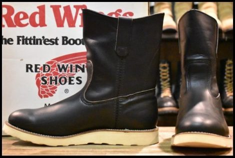 【10E 美品 羽タグ 97年】レッドウィング 8169 ペコス 黒 ブラッククローム プルオン クッションソール ブーツ redwing pecos HOPESMORE