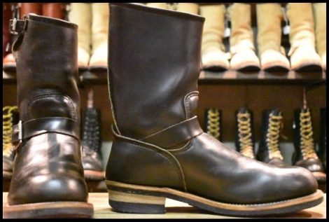 【10.5D 良品 PT91プリント 95年】レッドウィング 2268 エンジニア 黒 ブラッククローム スチールトゥ ブーツ redwing HOPESMORE