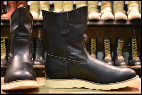 【10E 美品 羽タグ 97年】レッドウィング 8169 ペコス 黒 ブラッククローム プルオン クッションソール ブーツ redwing pecos HOPESMORE