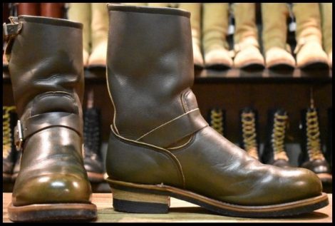 【10D 良品 PT99刺繍】レッドウィング 8273 エンジニア 緑 カンガタン グリーン プルオン スチールトゥ ブーツ redwing HOPESMORE