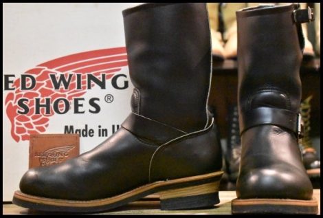 【8D 箱付 美品 PT91刺繍】レッドウィング 2268 エンジニア 黒 ブラッククローム スチールトゥ ブーツ redwing HOPESMORE