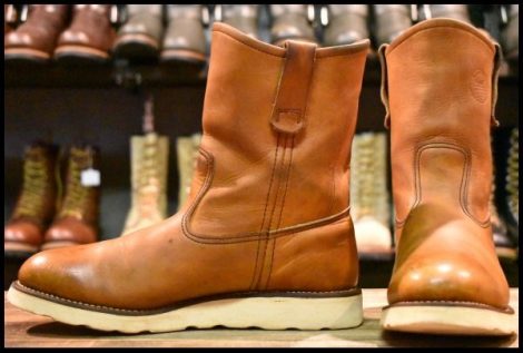 【8D 良品 緑犬タグ 犬刻印 97年】レッドウィング 866 ペコス 茶 オロイジナル ブラウン プルオン ブーツ redwing pecos HOPESMORE