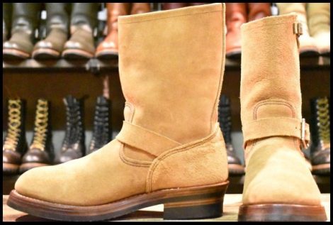 【9.5D 美品 13年】レッドウィング 8178 スエード エンジニア 茶 ミュールスキナー ブラウン スチールトゥ ブーツ redwing HOPESMORE