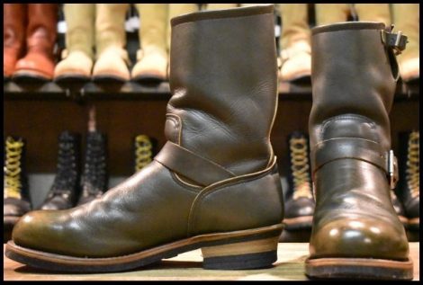 【10D 良品 PT99刺繍】レッドウィング 8273 エンジニア 緑 カンガタン グリーン プルオン スチールトゥ ブーツ redwing HOPESMORE