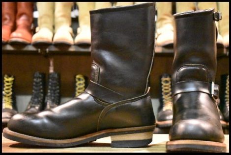 【10.5D 良品 PT91プリント 95年】レッドウィング 2268 エンジニア 黒 ブラッククローム スチールトゥ ブーツ redwing HOPESMORE