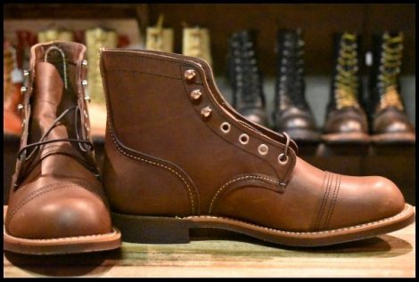 【8.5D 箱付 未使用 22年】レッドウィング 8111 アイアンレンジャー アンバー ハーネス キャップトゥ ブラウン ブーツ redwing HOPESMORE