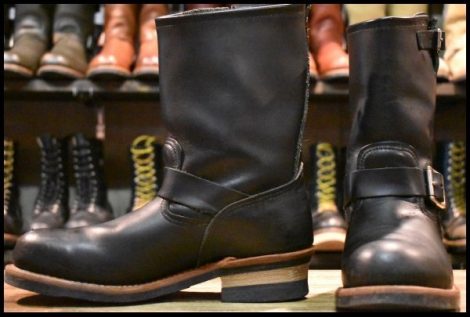 【8D 良品 14年】レッドウィング 2268 エンジニア 黒 ブラッククローム スチールトゥ プルオン ブーツ redwing HOPESMORE