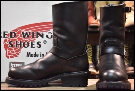 【8D 箱付 美品 PT91刺繍】レッドウィング 8280 ナイフポケット エンジニア 黒 ブラッククローム 2268 ブーツ redwing HOPESMORE