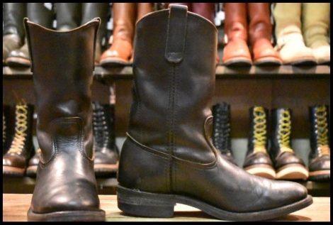 【7.5E 良品 旧羽タグ 90年】レッドウィング 8155 ペコス 黒 ブラッククローム プルオン 2268 ブーツ redwing pecos HOPESMORE