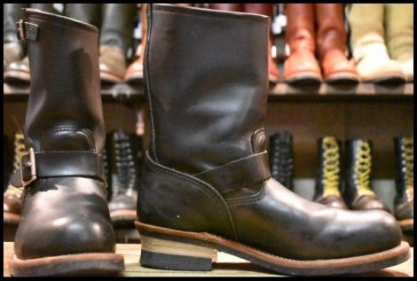 【8D 良品 14年】レッドウィング 2268 エンジニア 黒 ブラッククローム スチールトゥ プルオン ブーツ redwing HOPESMORE