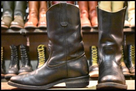 【7.5E 良品 旧羽タグ 90年】レッドウィング 8155 ペコス 黒 ブラッククローム プルオン 2268 ブーツ redwing pecos HOPESMORE