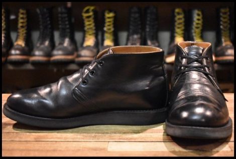 【8.5D 良品】レッドウィング 9196 ポストマン チャッカ 黒 ブラック シャパラル 短靴 ローカット ブーツ redwing HOPESMORE