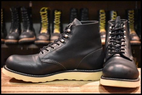【8D 良品 08年】レッドウィング 8165 アイリッシュセッター 黒 ブラッククローム プレーントゥ 編み上げ ブーツ redwing HOPESMORE
