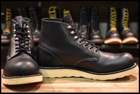【8D 良品 08年】レッドウィング 8165 アイリッシュセッター 黒 ブラッククローム プレーントゥ 編み上げ ブーツ redwing HOPESMORE