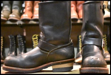 【7D 良品 08年】レッドウィング 2268 エンジニア 黒 ブラッククローム スチールトゥ プルオン ブーツ redwing HOPESMORE