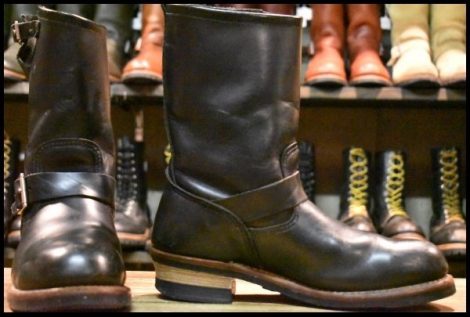 【9D 良品 08年】レッドウィング 2268 エンジニア 黒 ブラッククローム スチールトゥ プルオン ブーツ redwing HOPESMORE