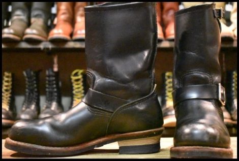 【9D 良品 08年】レッドウィング 2268 エンジニア 黒 ブラッククローム スチールトゥ プルオン ブーツ redwing HOPESMORE