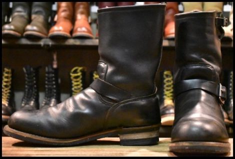 【13D 良品 PT91プリント 96年】レッドウィング 2268 エンジニア ブラッククローム スチールトゥ プルオン ブーツ redwing HOPESMORE