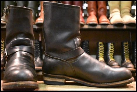 【13D 良品 PT91プリント 96年】レッドウィング 2268 エンジニア ブラッククローム スチールトゥ プルオン ブーツ redwing HOPESMORE
