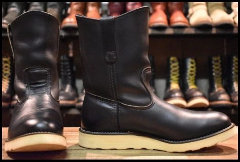 【7.5E 良品 羽タグ 99年】レッドウィング 8169 ペコス 黒 ブラッククローム プルオン クッションソール ブーツ redwing pecos HOPESMORE