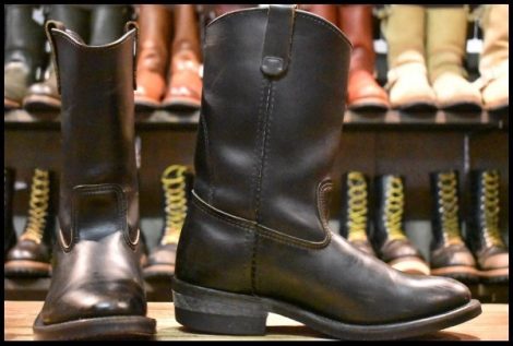 【7.5E 良品 旧羽タグ 93年】レッドウィング 8155 ペコス 黒 ブラッククローム プルオン ブーツ redwing pecos HOPESMORE