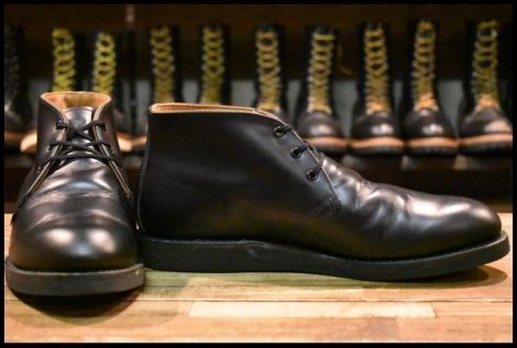 【10.5D 箱付 美品 14年】レッドウィング 9196 ポストマン チャッカ 黒 ブラック シャパラル 短靴 レースアップ ブーツ redwing HOPESMORE