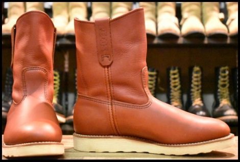【8.5E 美品 18年】レッドウィング 8866 ペコス 赤茶 オロラセット プルオン ブーツ redwing pecos HOPESMORE