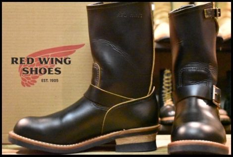 【8D 箱付 美品 25年】レッドウィング 2966 ブラック クローンダイク エンジニア 茶芯 黒 ブーツ redwing 9268 HOPESMORE